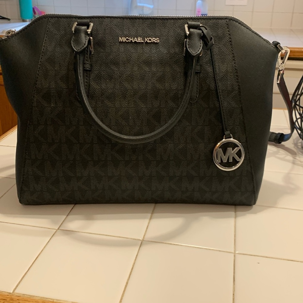 Michael kors black shoulder strap bag 13x10 1/2 slightly used